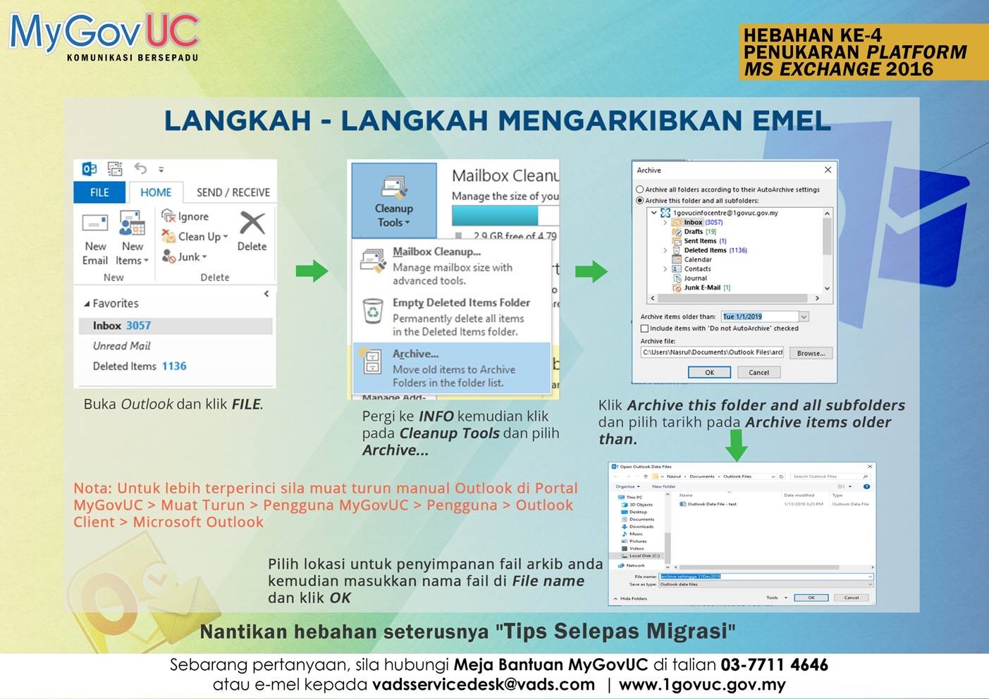 Hebahan 4-Langkah-Langkah Pengarkiban Emel